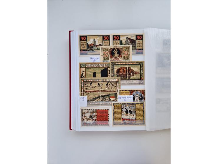 Notgeld-Serienscheine, saubere Sammlung in 16 meist dicken Steckalben, sauber nach Orten und Serien sortiert, überschlägig et