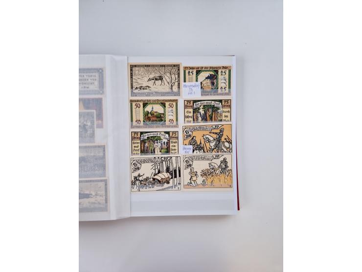 Notgeld-Serienscheine, saubere Sammlung in 16 meist dicken Steckalben, sauber nach Orten und Serien sortiert, überschlägig et