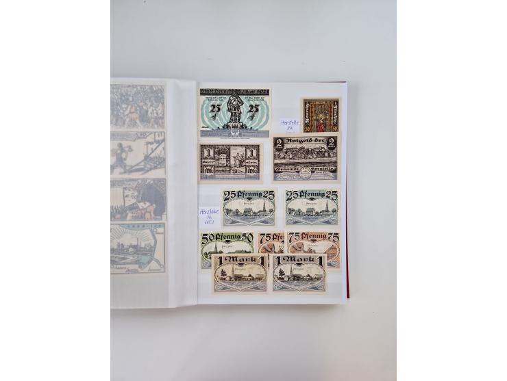 Notgeld-Serienscheine, saubere Sammlung in 16 meist dicken Steckalben, sauber nach Orten und Serien sortiert, überschlägig et
