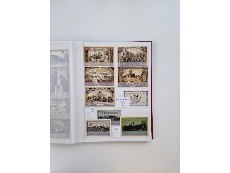 Notgeld-Serienscheine, saubere Sammlung in 16 meist dicken Steckalben, sauber nach Orten und Serien sortiert, überschlägig et