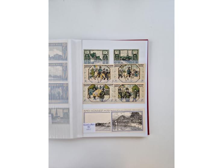 Notgeld-Serienscheine, saubere Sammlung in 16 meist dicken Steckalben, sauber nach Orten und Serien sortiert, überschlägig et