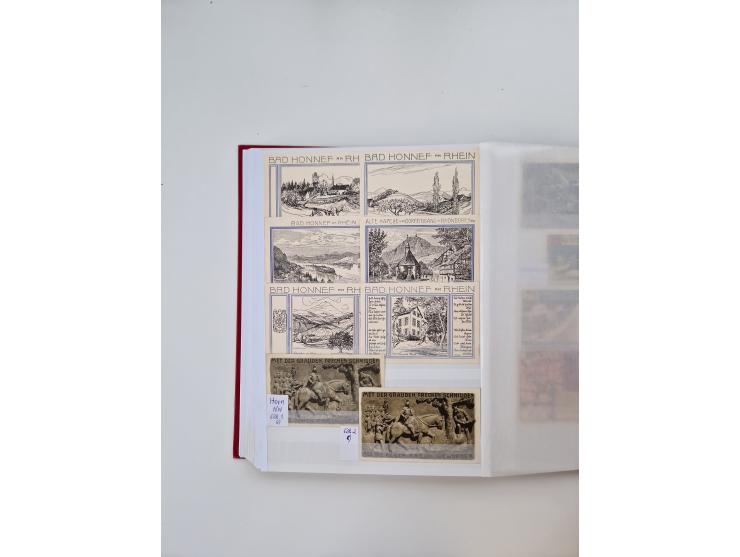 Notgeld-Serienscheine, saubere Sammlung in 16 meist dicken Steckalben, sauber nach Orten und Serien sortiert, überschlägig et