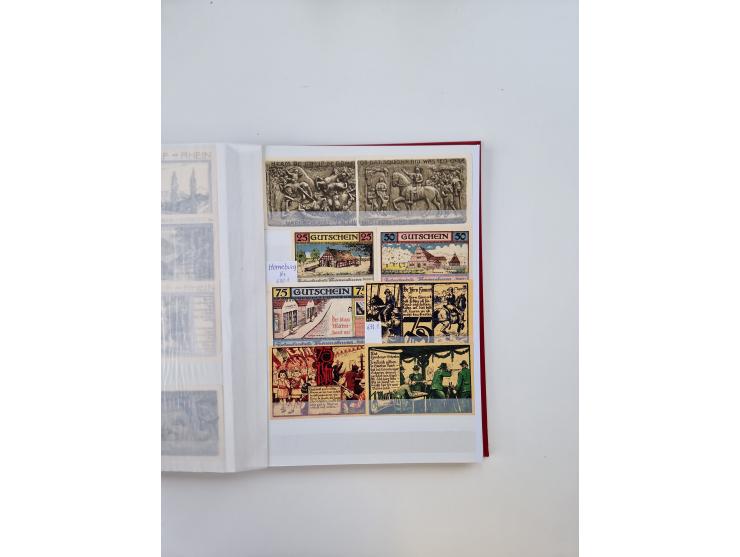 Notgeld-Serienscheine, saubere Sammlung in 16 meist dicken Steckalben, sauber nach Orten und Serien sortiert, überschlägig et
