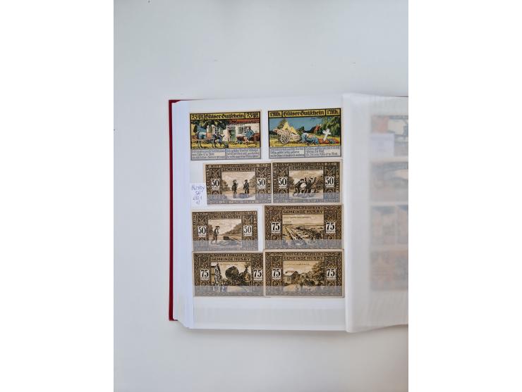 Notgeld-Serienscheine, saubere Sammlung in 16 meist dicken Steckalben, sauber nach Orten und Serien sortiert, überschlägig et