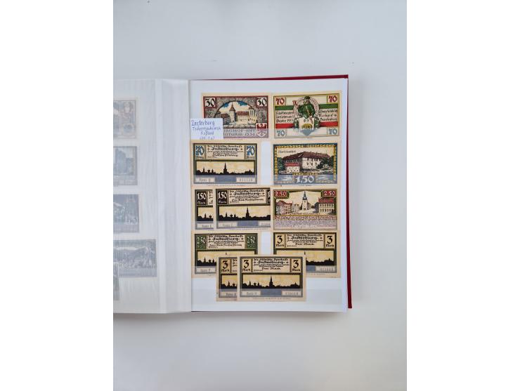 Notgeld-Serienscheine, saubere Sammlung in 16 meist dicken Steckalben, sauber nach Orten und Serien sortiert, überschlägig et