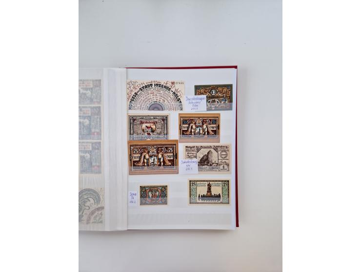 Notgeld-Serienscheine, saubere Sammlung in 16 meist dicken Steckalben, sauber nach Orten und Serien sortiert, überschlägig et