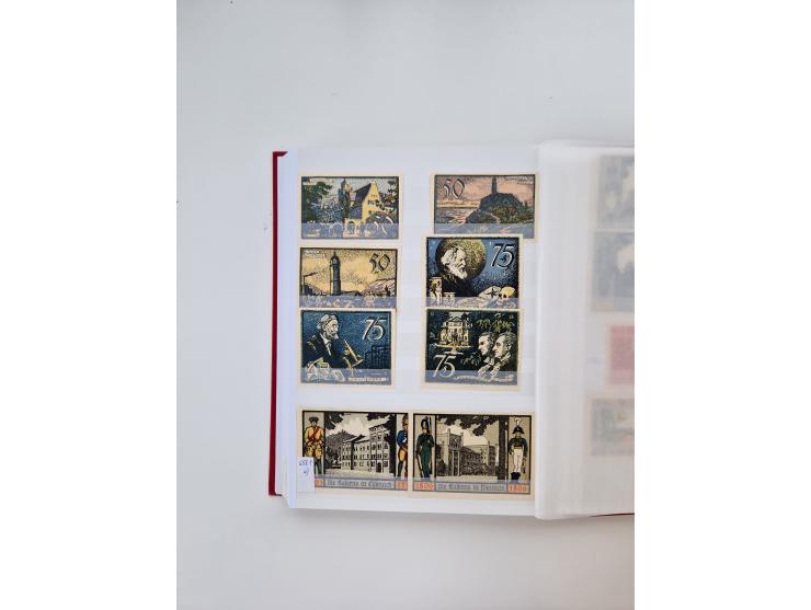 Notgeld-Serienscheine, saubere Sammlung in 16 meist dicken Steckalben, sauber nach Orten und Serien sortiert, überschlägig et