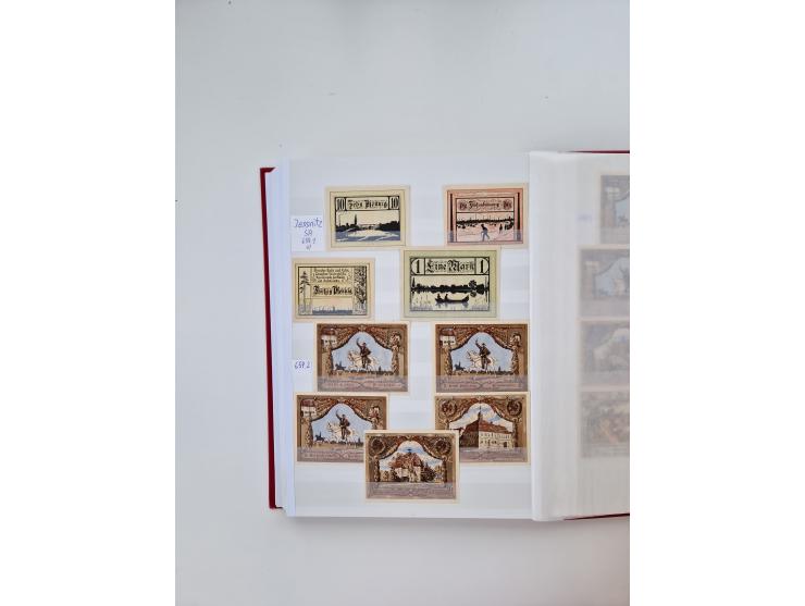 Notgeld-Serienscheine, saubere Sammlung in 16 meist dicken Steckalben, sauber nach Orten und Serien sortiert, überschlägig et