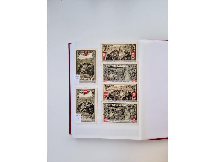 Notgeld-Serienscheine, saubere Sammlung in 16 meist dicken Steckalben, sauber nach Orten und Serien sortiert, überschlägig et