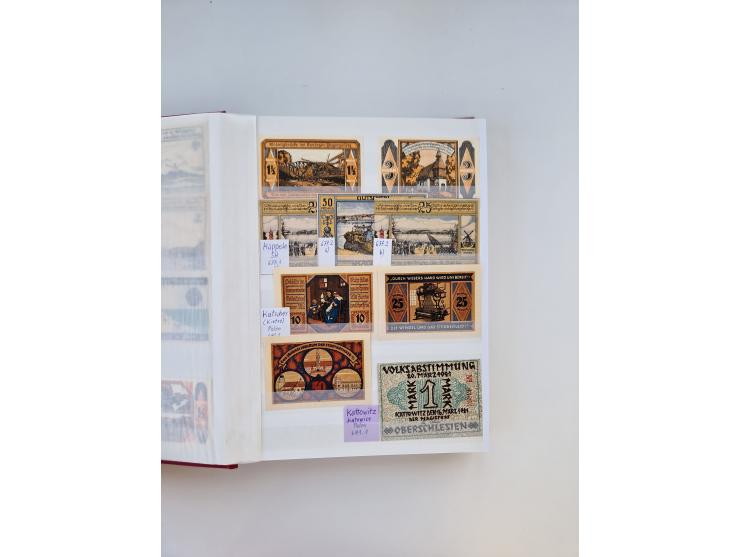 Notgeld-Serienscheine, saubere Sammlung in 16 meist dicken Steckalben, sauber nach Orten und Serien sortiert, überschlägig et