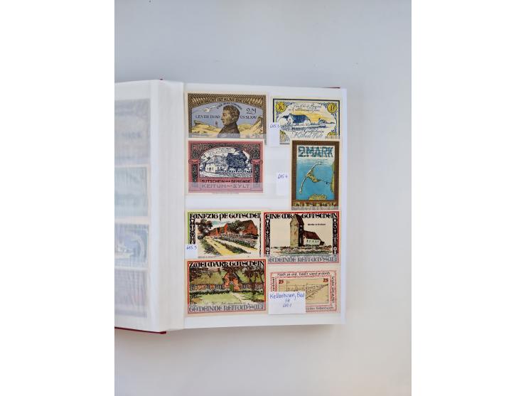 Notgeld-Serienscheine, saubere Sammlung in 16 meist dicken Steckalben, sauber nach Orten und Serien sortiert, überschlägig et