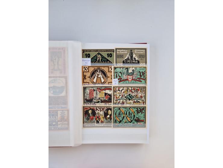 Notgeld-Serienscheine, saubere Sammlung in 16 meist dicken Steckalben, sauber nach Orten und Serien sortiert, überschlägig et