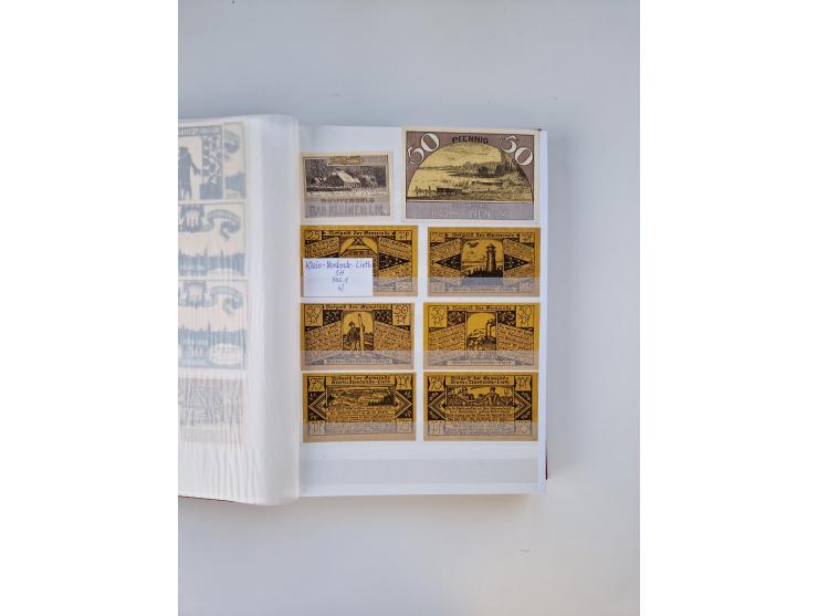 Notgeld-Serienscheine, saubere Sammlung in 16 meist dicken Steckalben, sauber nach Orten und Serien sortiert, überschlägig et