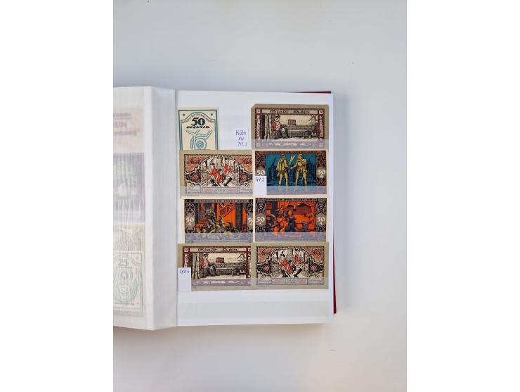 Notgeld-Serienscheine, saubere Sammlung in 16 meist dicken Steckalben, sauber nach Orten und Serien sortiert, überschlägig et