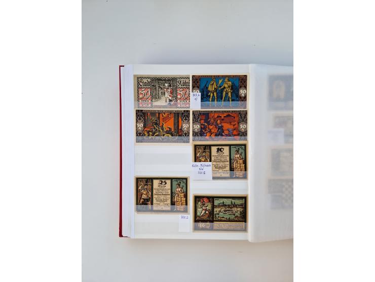 Notgeld-Serienscheine, saubere Sammlung in 16 meist dicken Steckalben, sauber nach Orten und Serien sortiert, überschlägig et