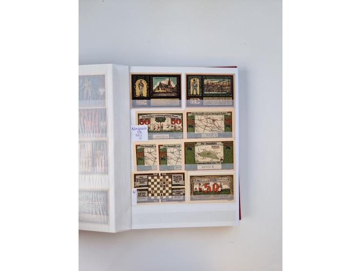 Notgeld-Serienscheine, saubere Sammlung in 16 meist dicken Steckalben, sauber nach Orten und Serien sortiert, überschlägig et