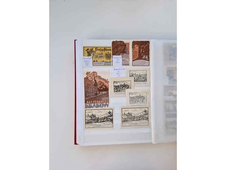 Notgeld-Serienscheine, saubere Sammlung in 16 meist dicken Steckalben, sauber nach Orten und Serien sortiert, überschlägig et