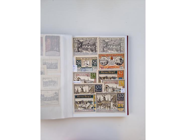 Notgeld-Serienscheine, saubere Sammlung in 16 meist dicken Steckalben, sauber nach Orten und Serien sortiert, überschlägig et
