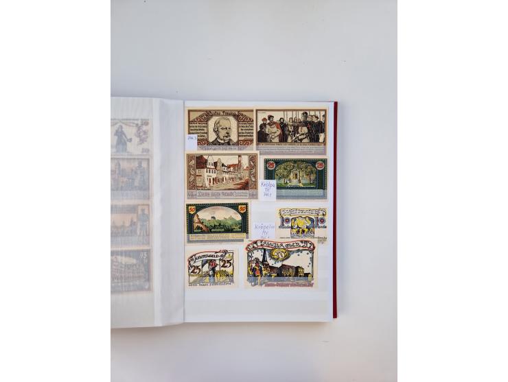 Notgeld-Serienscheine, saubere Sammlung in 16 meist dicken Steckalben, sauber nach Orten und Serien sortiert, überschlägig et