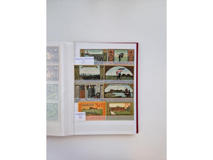 Notgeld-Serienscheine, saubere Sammlung in 16 meist dicken Steckalben, sauber nach Orten und Serien sortiert, überschlägig et