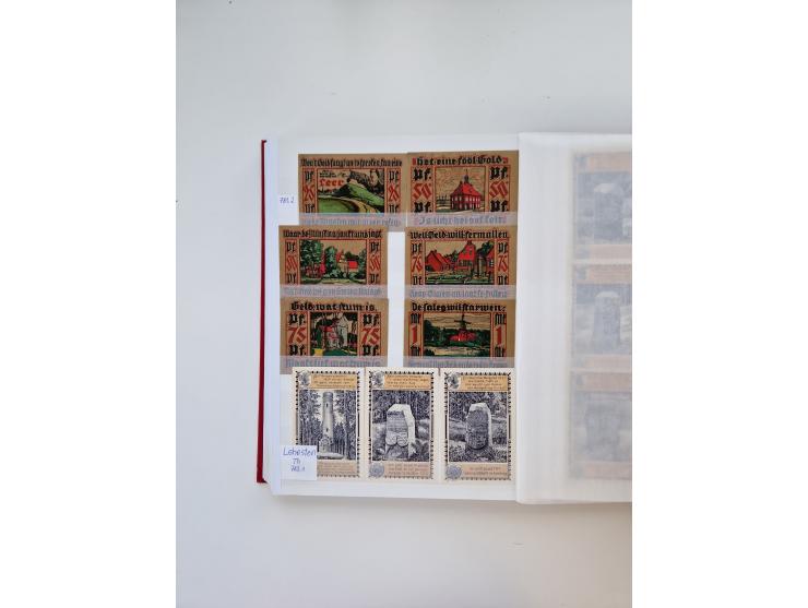 Notgeld-Serienscheine, saubere Sammlung in 16 meist dicken Steckalben, sauber nach Orten und Serien sortiert, überschlägig et