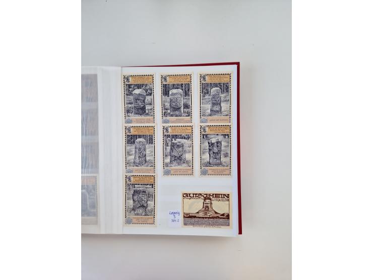 Notgeld-Serienscheine, saubere Sammlung in 16 meist dicken Steckalben, sauber nach Orten und Serien sortiert, überschlägig et
