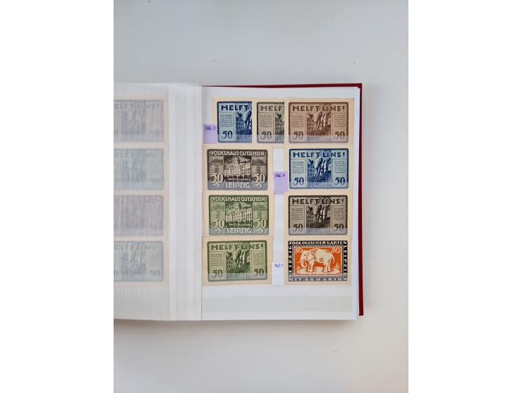 Notgeld-Serienscheine, saubere Sammlung in 16 meist dicken Steckalben, sauber nach Orten und Serien sortiert, überschlägig et