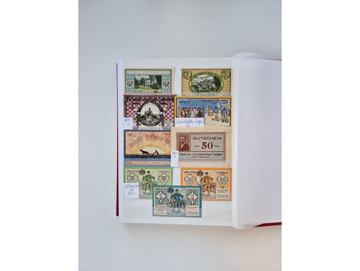 Notgeld-Serienscheine, saubere Sammlung in 16 meist dicken Steckalben, sauber nach Orten und Serien sortiert, überschlägig et
