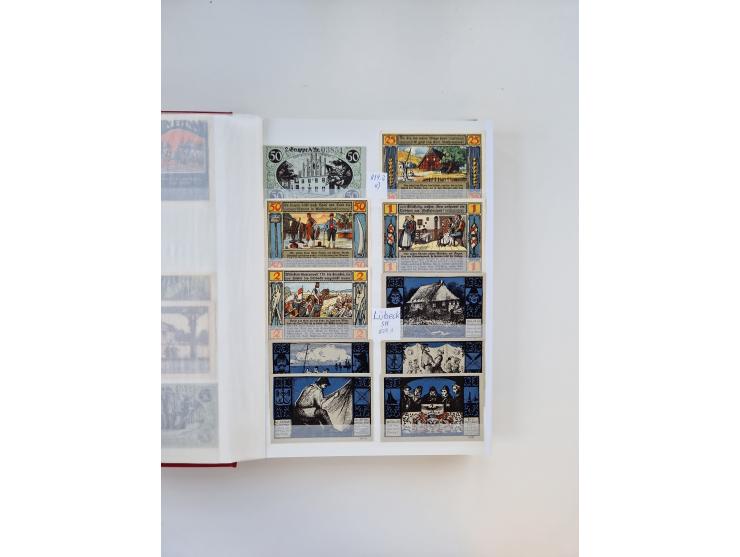 Notgeld-Serienscheine, saubere Sammlung in 16 meist dicken Steckalben, sauber nach Orten und Serien sortiert, überschlägig et