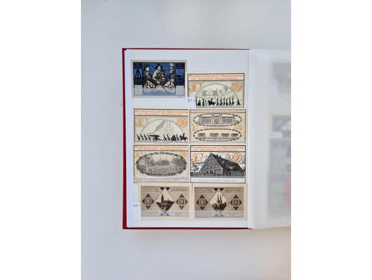 Notgeld-Serienscheine, saubere Sammlung in 16 meist dicken Steckalben, sauber nach Orten und Serien sortiert, überschlägig et