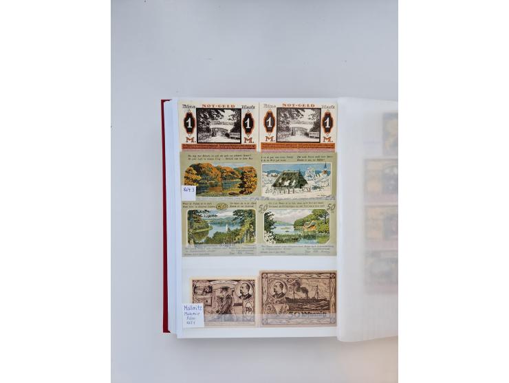 Notgeld-Serienscheine, saubere Sammlung in 16 meist dicken Steckalben, sauber nach Orten und Serien sortiert, überschlägig et