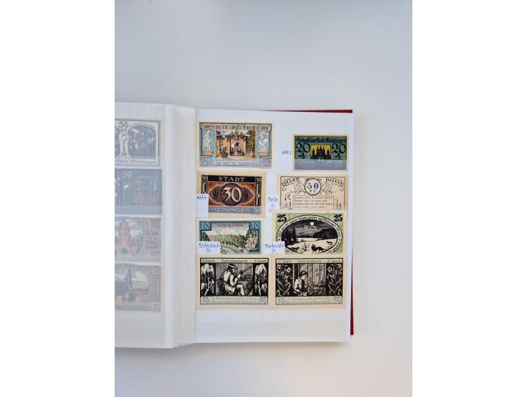 Notgeld-Serienscheine, saubere Sammlung in 16 meist dicken Steckalben, sauber nach Orten und Serien sortiert, überschlägig et