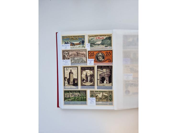 Notgeld-Serienscheine, saubere Sammlung in 16 meist dicken Steckalben, sauber nach Orten und Serien sortiert, überschlägig et