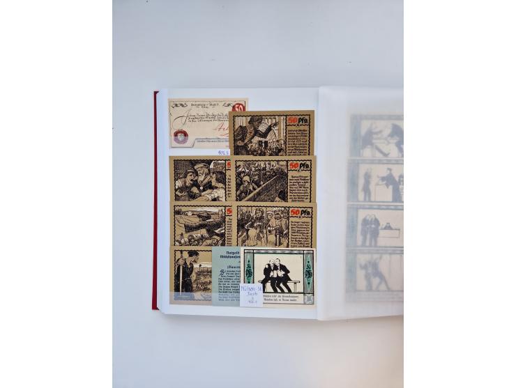 Notgeld-Serienscheine, saubere Sammlung in 16 meist dicken Steckalben, sauber nach Orten und Serien sortiert, überschlägig et