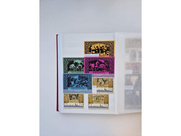 Notgeld-Serienscheine, saubere Sammlung in 16 meist dicken Steckalben, sauber nach Orten und Serien sortiert, überschlägig et