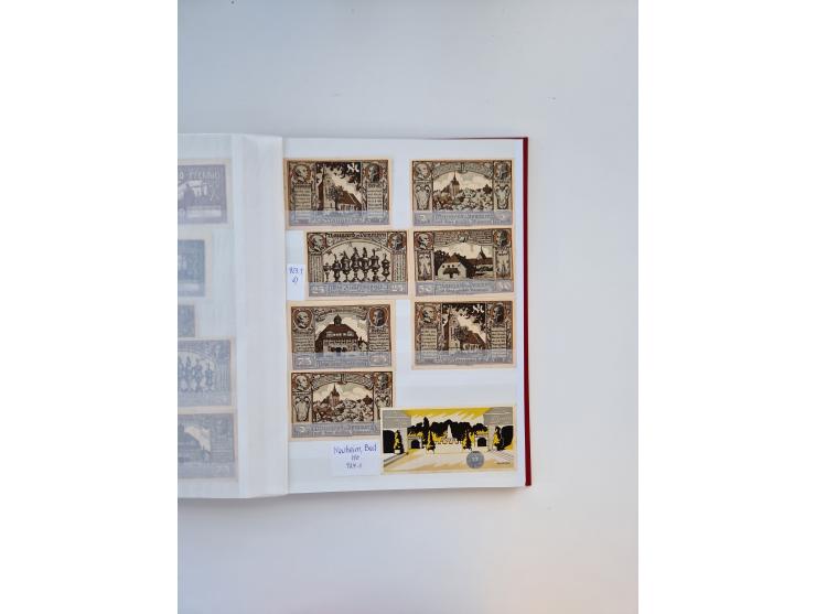 Notgeld-Serienscheine, saubere Sammlung in 16 meist dicken Steckalben, sauber nach Orten und Serien sortiert, überschlägig et