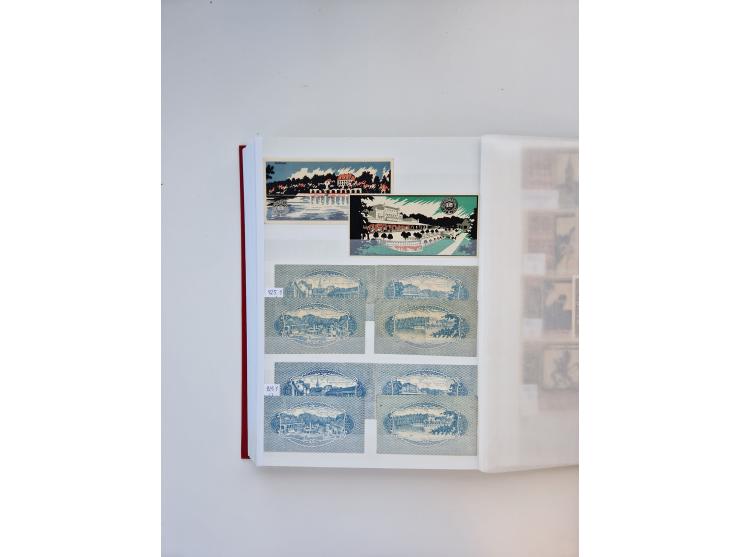 Notgeld-Serienscheine, saubere Sammlung in 16 meist dicken Steckalben, sauber nach Orten und Serien sortiert, überschlägig et