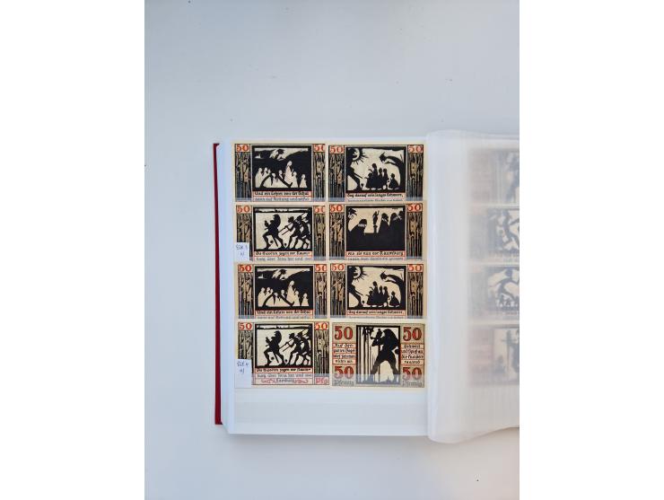 Notgeld-Serienscheine, saubere Sammlung in 16 meist dicken Steckalben, sauber nach Orten und Serien sortiert, überschlägig et
