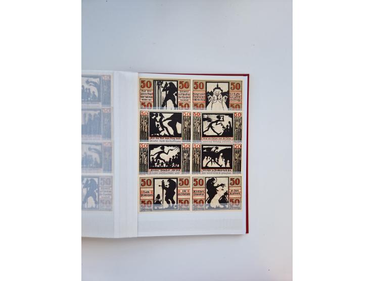 Notgeld-Serienscheine, saubere Sammlung in 16 meist dicken Steckalben, sauber nach Orten und Serien sortiert, überschlägig et