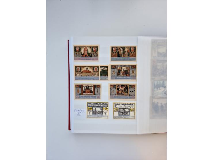 Notgeld-Serienscheine, saubere Sammlung in 16 meist dicken Steckalben, sauber nach Orten und Serien sortiert, überschlägig et