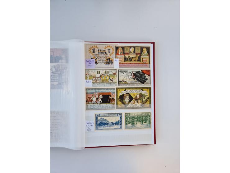 Notgeld-Serienscheine, saubere Sammlung in 16 meist dicken Steckalben, sauber nach Orten und Serien sortiert, überschlägig et