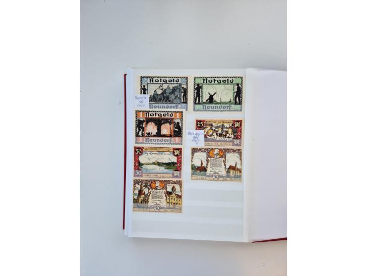 Notgeld-Serienscheine, saubere Sammlung in 16 meist dicken Steckalben, sauber nach Orten und Serien sortiert, überschlägig et