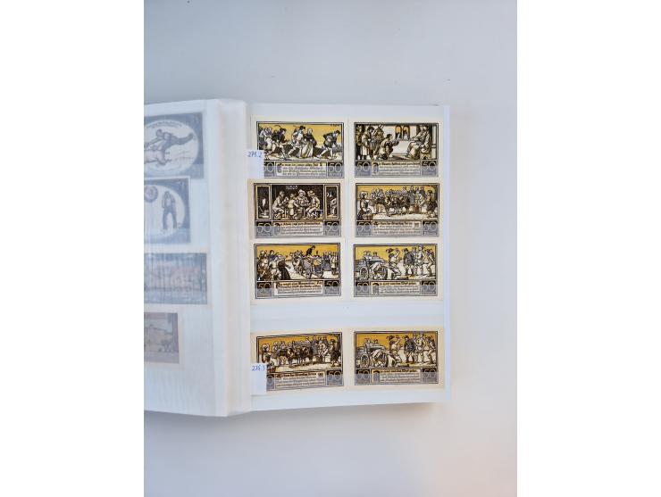 Notgeld-Serienscheine, saubere Sammlung in 16 meist dicken Steckalben, sauber nach Orten und Serien sortiert, überschlägig et