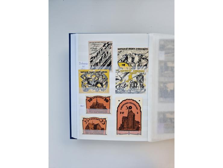 Notgeld-Serienscheine, saubere Sammlung in 16 meist dicken Steckalben, sauber nach Orten und Serien sortiert, überschlägig et