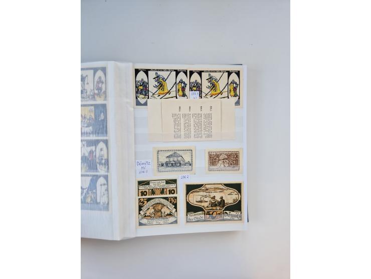 Notgeld-Serienscheine, saubere Sammlung in 16 meist dicken Steckalben, sauber nach Orten und Serien sortiert, überschlägig et