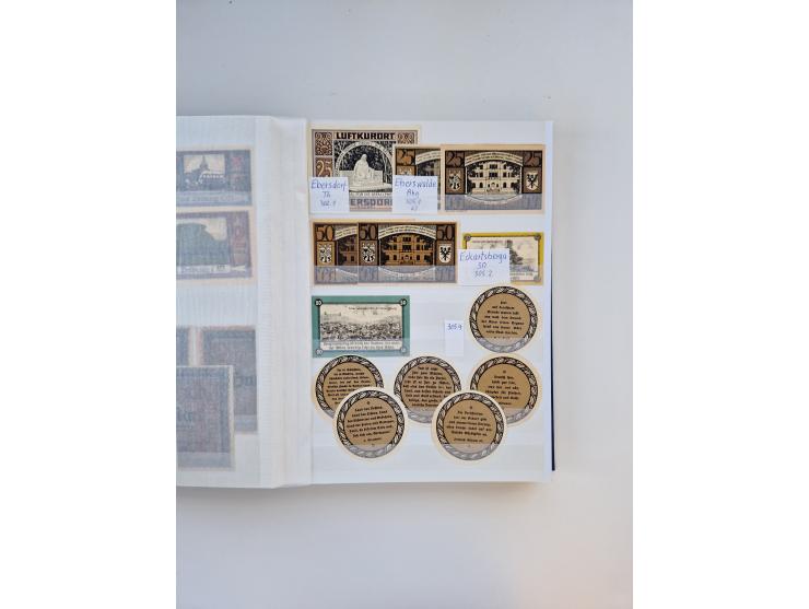 Notgeld-Serienscheine, saubere Sammlung in 16 meist dicken Steckalben, sauber nach Orten und Serien sortiert, überschlägig et