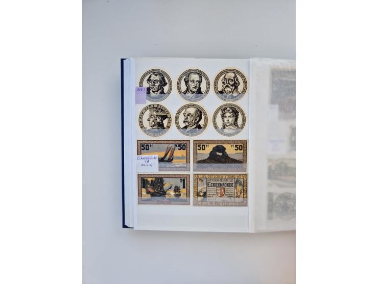 Notgeld-Serienscheine, saubere Sammlung in 16 meist dicken Steckalben, sauber nach Orten und Serien sortiert, überschlägig et