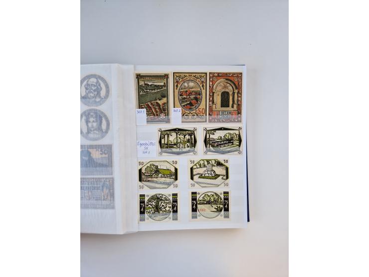 Notgeld-Serienscheine, saubere Sammlung in 16 meist dicken Steckalben, sauber nach Orten und Serien sortiert, überschlägig et