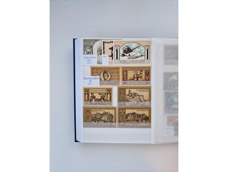 Notgeld-Serienscheine, saubere Sammlung in 16 meist dicken Steckalben, sauber nach Orten und Serien sortiert, überschlägig et