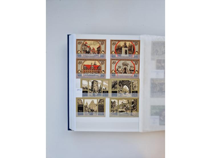 Notgeld-Serienscheine, saubere Sammlung in 16 meist dicken Steckalben, sauber nach Orten und Serien sortiert, überschlägig et